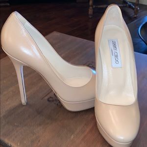 Jimmy Choo Nude Platform Pumps